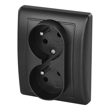 Double home vtičnica 250V/16A antracit
