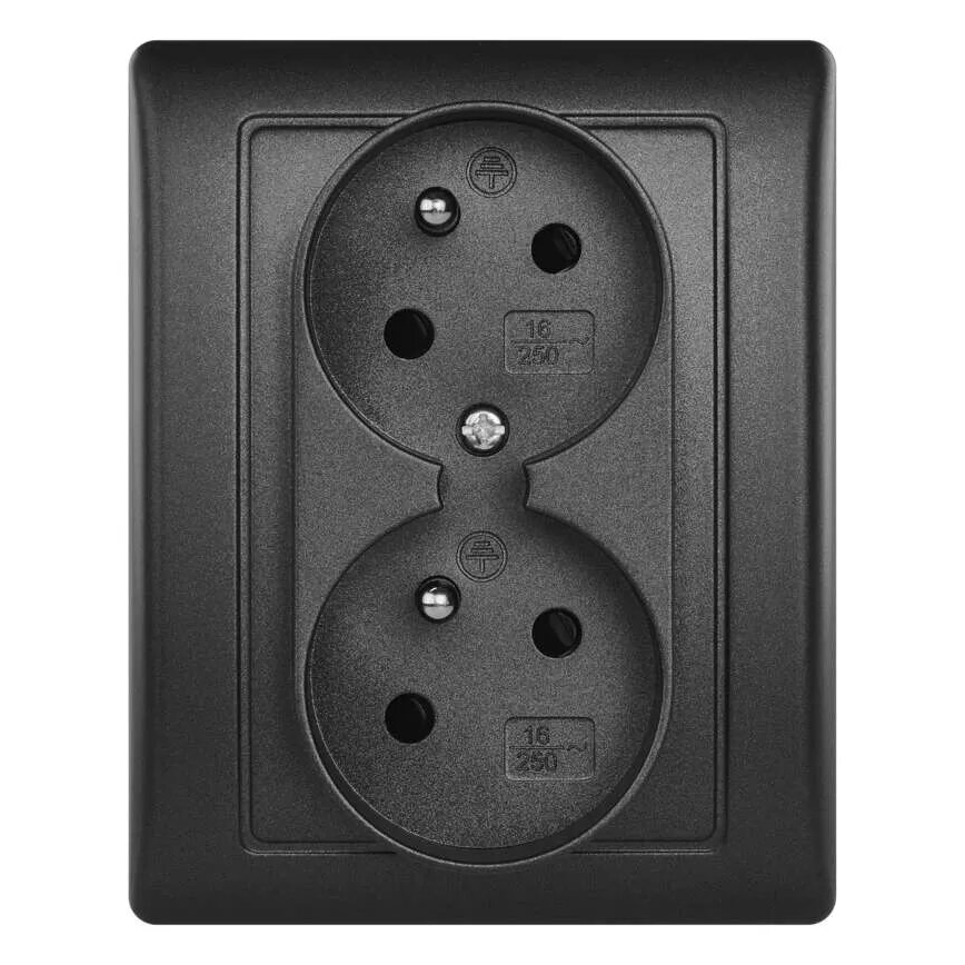 Double home vtičnica 250V/16A antracit