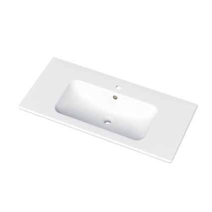 Dřevojas - Kopalniška omarica z umivalnikom BANO 100x47 cm temen hrast/bela
