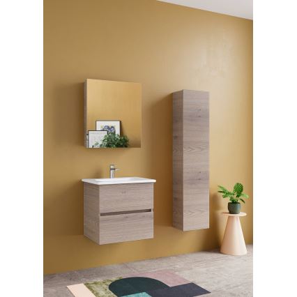 Dřevojas - Stenska kopalniška omarica ZYLO 35x155 cm temni hrast