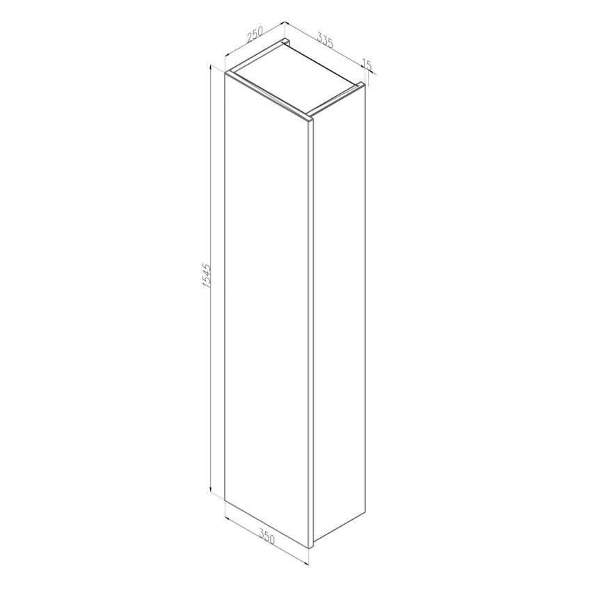 Dřevojas - Stenska kopalniška omarica ZYLO 35x155 cm temni hrast