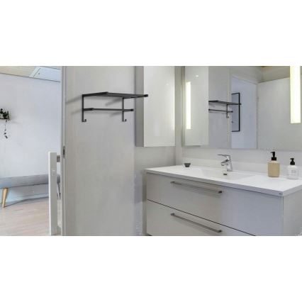 Držalo za brisače za kopalniški radiator HF SHEFFIELD 52x25,6 cm črno