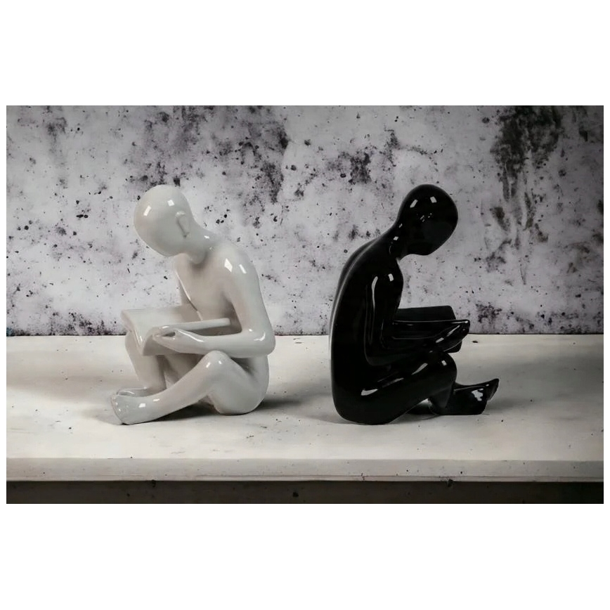 Držalo za knjige 17,5x13x14 cm črno/belo