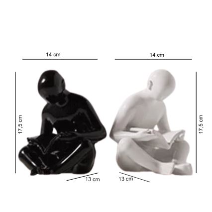 Držalo za knjige 17,5x13x14 cm črno/belo