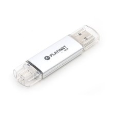 Dual Flash Disk USB + MicroUSB 32GB srebrna