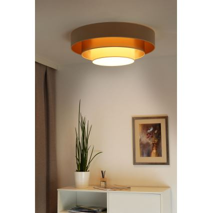 Duolla - LED Stropna svetilka LUNETA LED/26W/230V pr. 60 cm 4000K bež/zlata/krem barva
