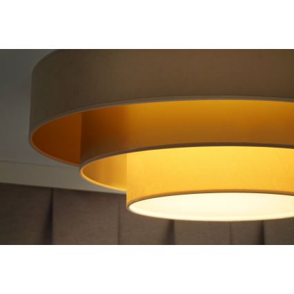 Duolla - LED Stropna svetilka LUNETA LED/26W/230V pr. 60 cm 4000K bež/zlata/krem barva