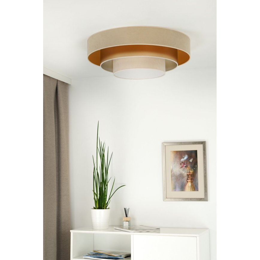 Duolla - LED Stropna svetilka LUNETA LED/26W/230V pr. 60 cm 4000K bež/zlata/krem barva