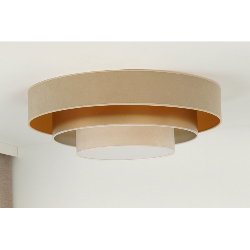 Duolla - LED Stropna svetilka LUNETA LED/26W/230V pr. 60 cm 4000K bež/zlata/krem barva