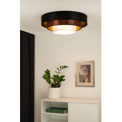 Duolla - LED Stropna svetilka LUNETA LED/26W/230V pr. 60 cm 4000K črna/baker/bela