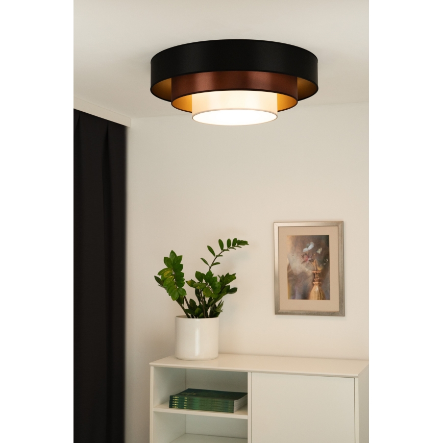Duolla - LED Stropna svetilka LUNETA LED/26W/230V pr. 60 cm 4000K črna/baker/bela