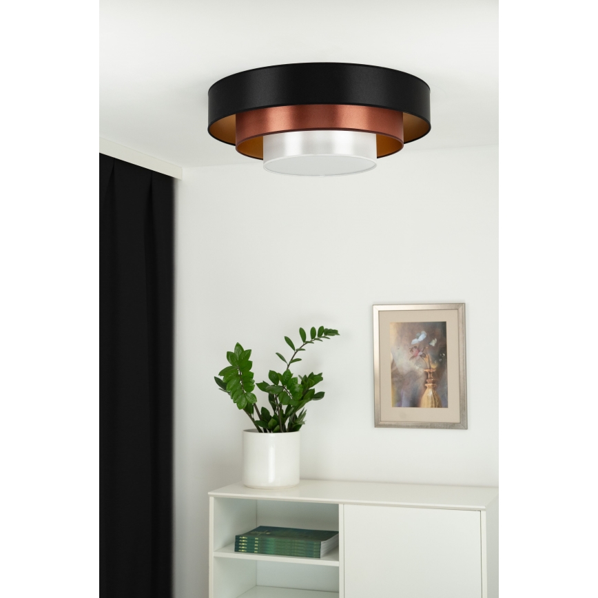 Duolla - LED Stropna svetilka LUNETA LED/26W/230V pr. 60 cm 4000K črna/baker/bela