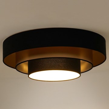Duolla - LED Stropna svetilka LUNETA LED/26W/230V pr. 60 cm 4000K črna/zlata