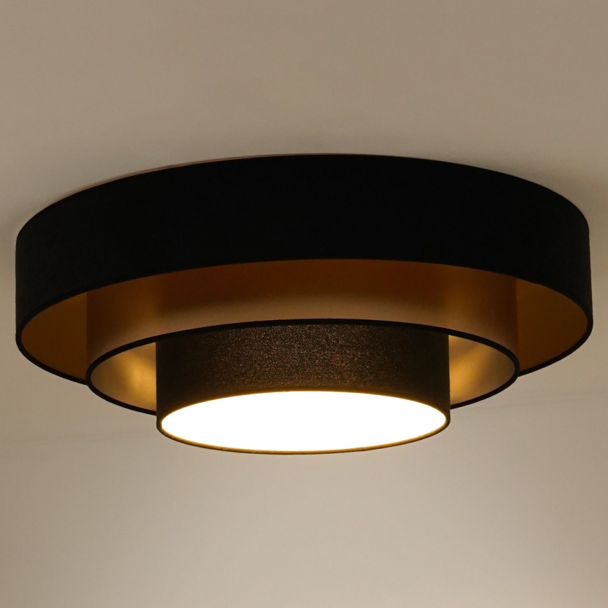 Duolla - LED Stropna svetilka LUNETA LED/26W/230V pr. 60 cm 4000K črna/zlata