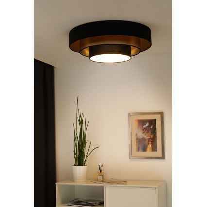 Duolla - LED Stropna svetilka LUNETA LED/26W/230V pr. 60 cm 4000K črna/zlata
