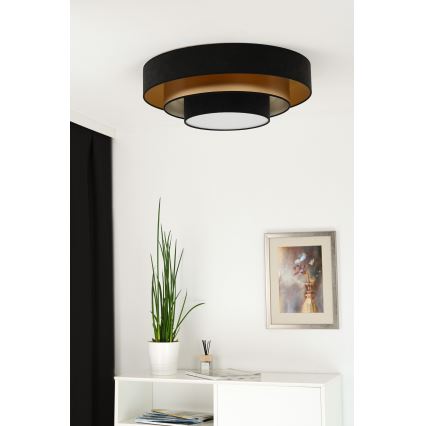 Duolla - LED Stropna svetilka LUNETA LED/26W/230V pr. 60 cm 4000K črna/zlata