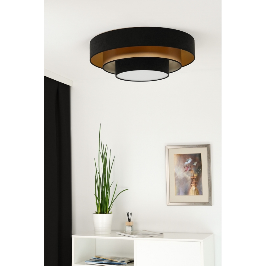 Duolla - LED Stropna svetilka LUNETA LED/26W/230V pr. 60 cm 4000K črna/zlata