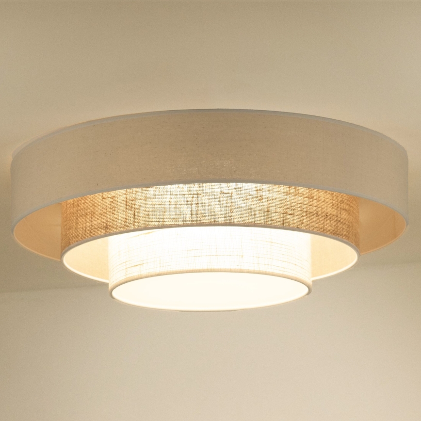 Duolla - LED Stropna svetilka LUNETA LED/26W/230V pr. 60 cm 4000K krem barva/rjava