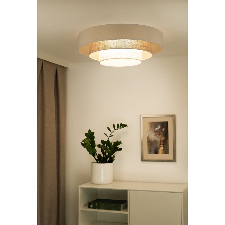 Duolla - LED Stropna svetilka LUNETA LED/26W/230V pr. 60 cm 4000K krem barva/rjava