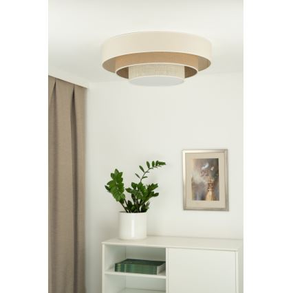 Duolla - LED Stropna svetilka LUNETA LED/26W/230V pr. 60 cm 4000K krem barva/rjava