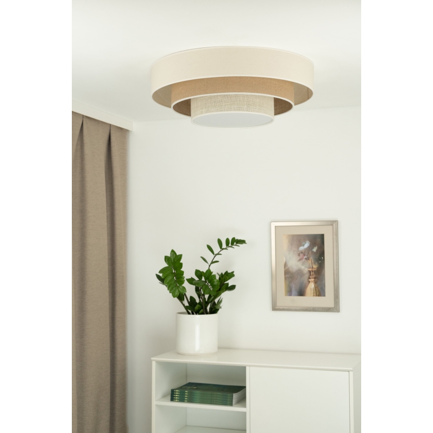 Duolla - LED Stropna svetilka LUNETA LED/26W/230V pr. 60 cm 4000K krem barva/rjava