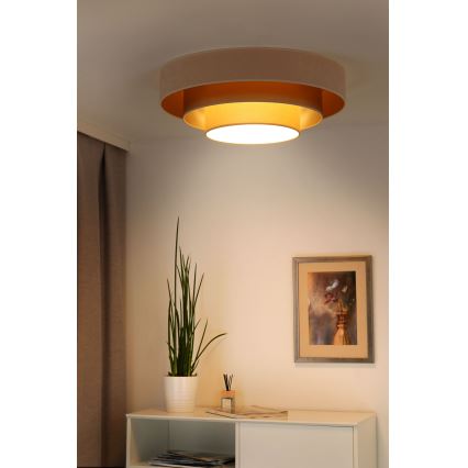 Duolla - LED Stropna svetilka LUNETA LED/26W/230V pr. 60 cm 4000K krem barva/zlata/bež