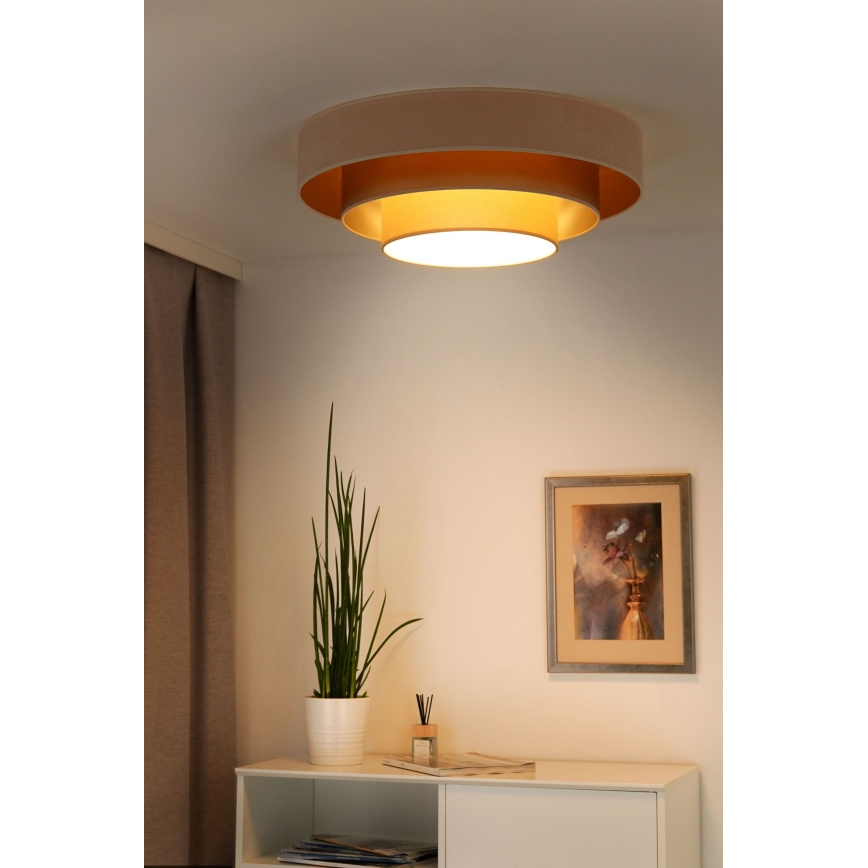 Duolla - LED Stropna svetilka LUNETA LED/26W/230V pr. 60 cm 4000K krem barva/zlata/bež