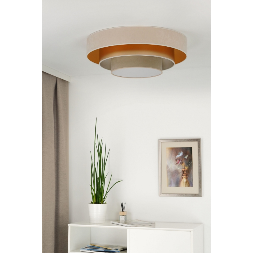 Duolla - LED Stropna svetilka LUNETA LED/26W/230V pr. 60 cm 4000K krem barva/zlata/bež