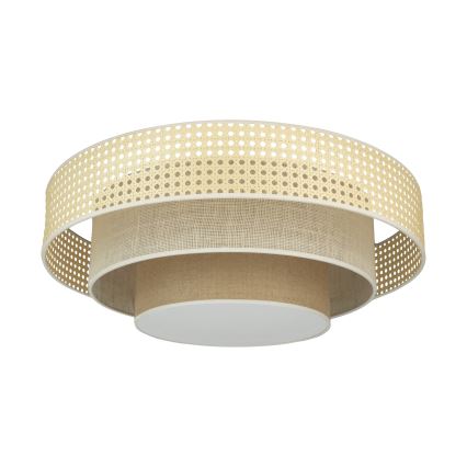 Duolla - LED Stropna svetilka LUNETA LED/26W/230V pr. 60 cm 4000K ratan/bež/rjava