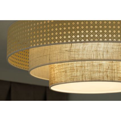Duolla - LED Stropna svetilka LUNETA LED/26W/230V pr. 60 cm 4000K ratan/bež/rjava