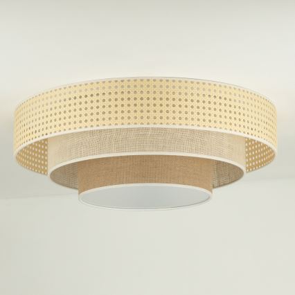 Duolla - LED Stropna svetilka LUNETA LED/26W/230V pr. 60 cm 4000K ratan/bež/rjava