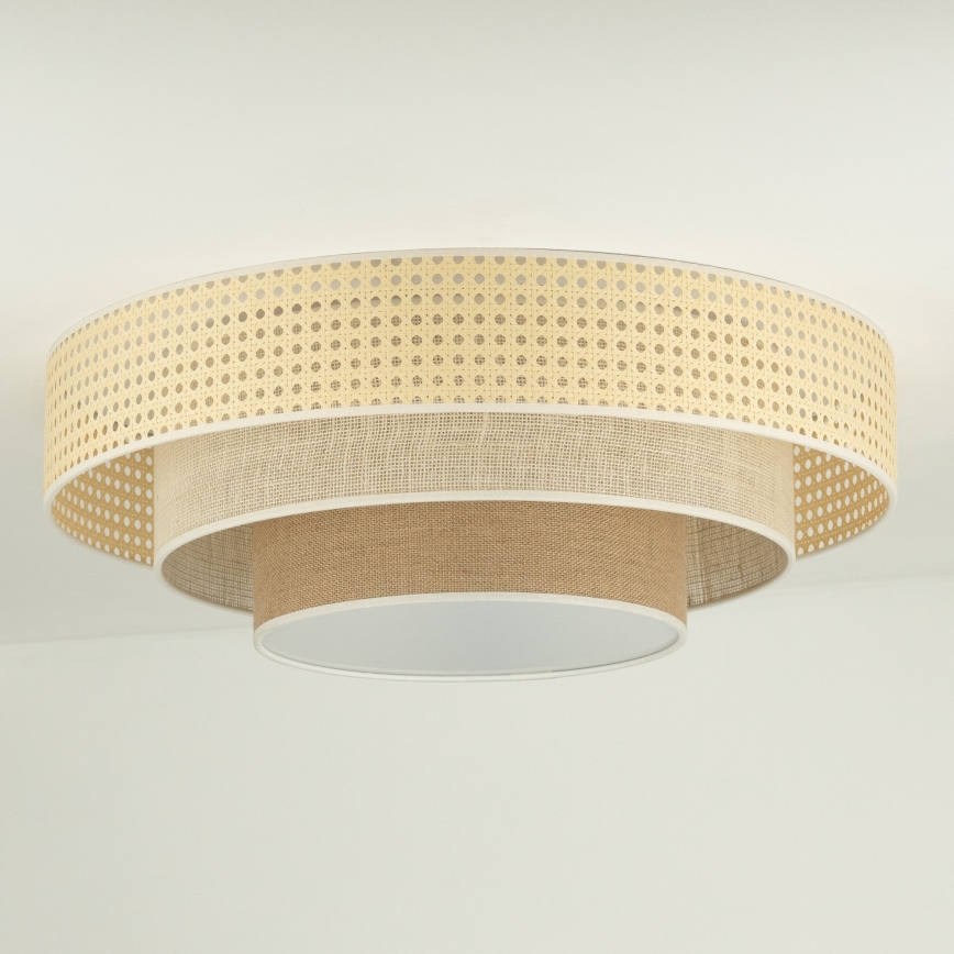 Duolla - LED Stropna svetilka LUNETA LED/26W/230V pr. 60 cm 4000K ratan/bež/rjava