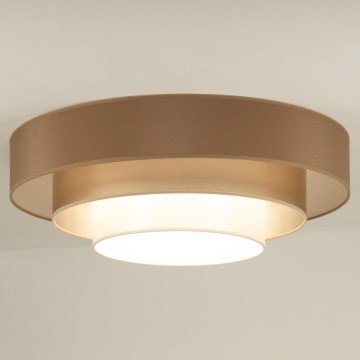 Duolla - LED Stropna svetilka LUNETA LED/26W/230V pr. 60 cm 4000K rjava/zlata/bela