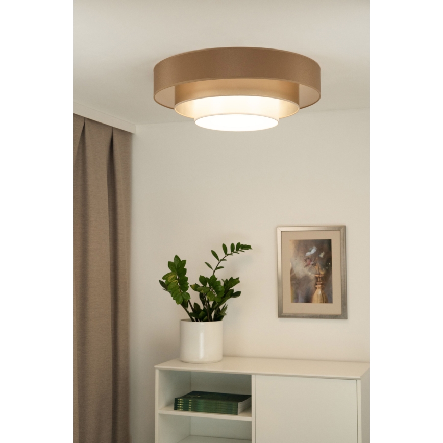 Duolla - LED Stropna svetilka LUNETA LED/26W/230V pr. 60 cm 4000K rjava/zlata/bela