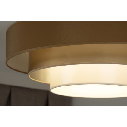 Duolla - LED Stropna svetilka LUNETA LED/26W/230V pr. 60 cm 4000K rjava/zlata/bela