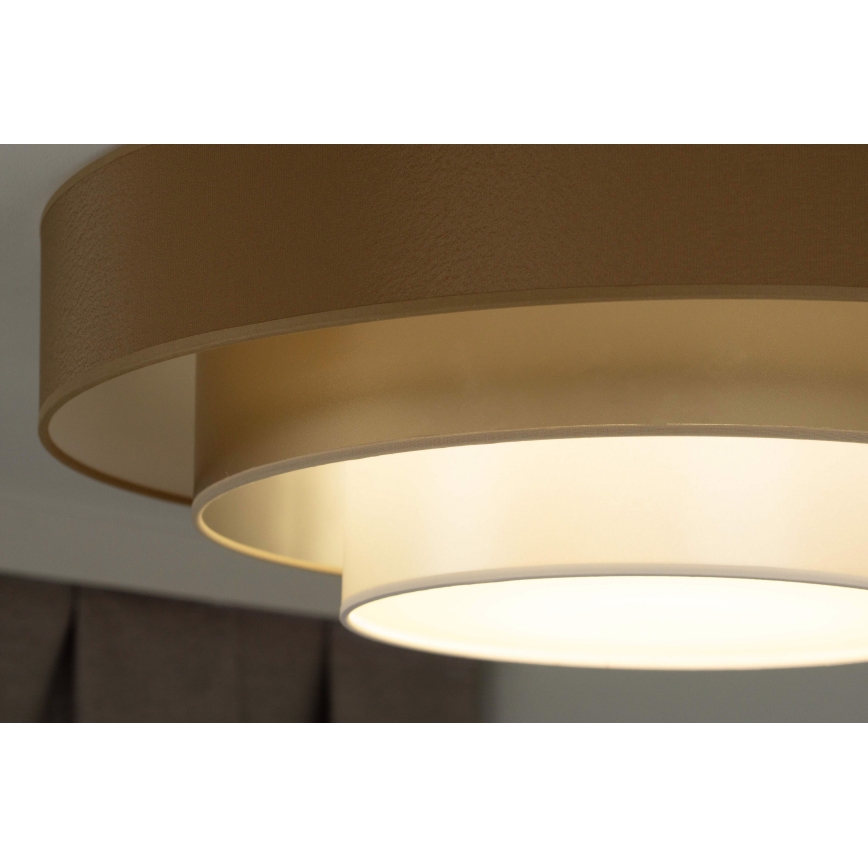 Duolla - LED Stropna svetilka LUNETA LED/26W/230V pr. 60 cm 4000K rjava/zlata/bela