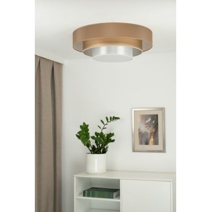 Duolla - LED Stropna svetilka LUNETA LED/26W/230V pr. 60 cm 4000K rjava/zlata/bela