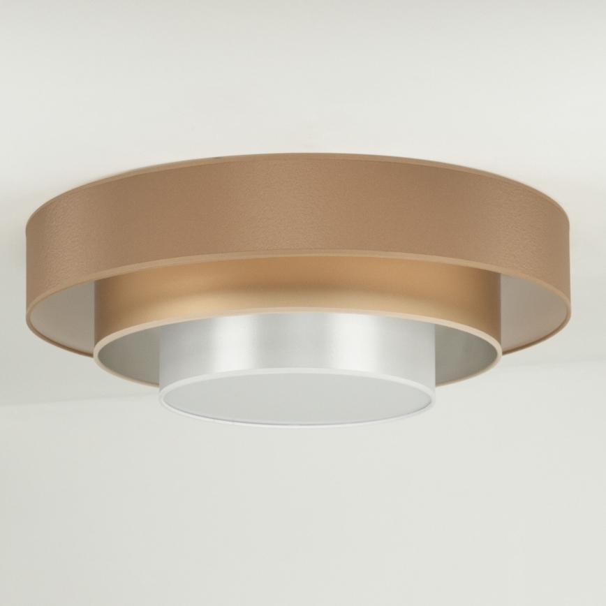 Duolla - LED Stropna svetilka LUNETA LED/26W/230V pr. 60 cm 4000K rjava/zlata/bela
