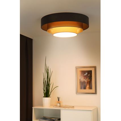 Duolla - LED Stropna svetilka LUNETA LED/26W/230V pr. 60 cm 4000K rjava/zlata/krem barva