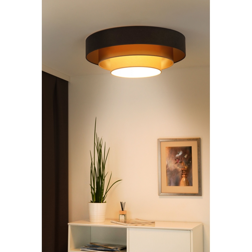 Duolla - LED Stropna svetilka LUNETA LED/26W/230V pr. 60 cm 4000K rjava/zlata/krem barva
