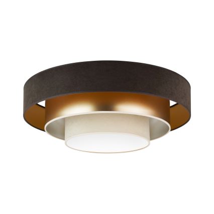 Duolla - LED Stropna svetilka LUNETA LED/26W/230V pr. 60 cm 4000K rjava/zlata/krem barva