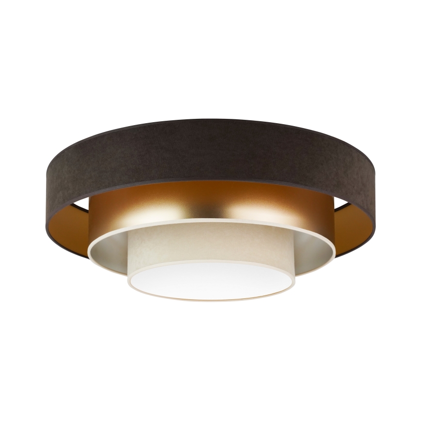 Duolla - LED Stropna svetilka LUNETA LED/26W/230V pr. 60 cm 4000K rjava/zlata/krem barva