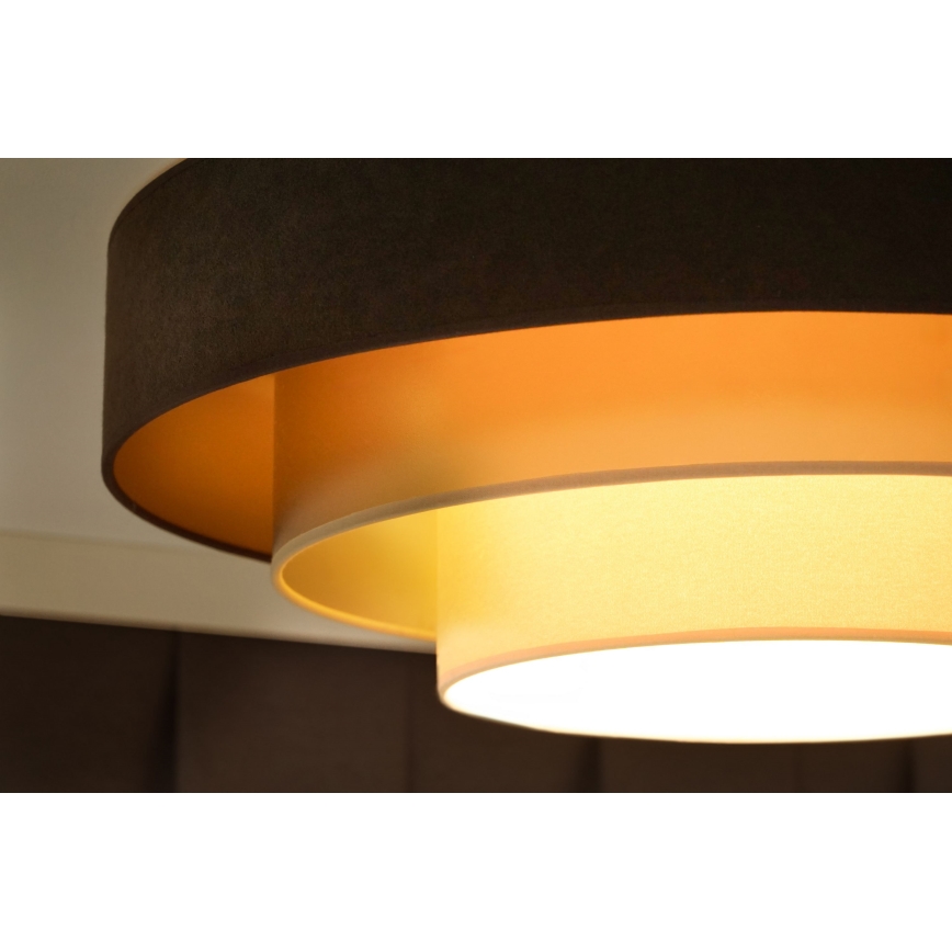 Duolla - LED Stropna svetilka LUNETA LED/26W/230V pr. 60 cm 4000K rjava/zlata/krem barva
