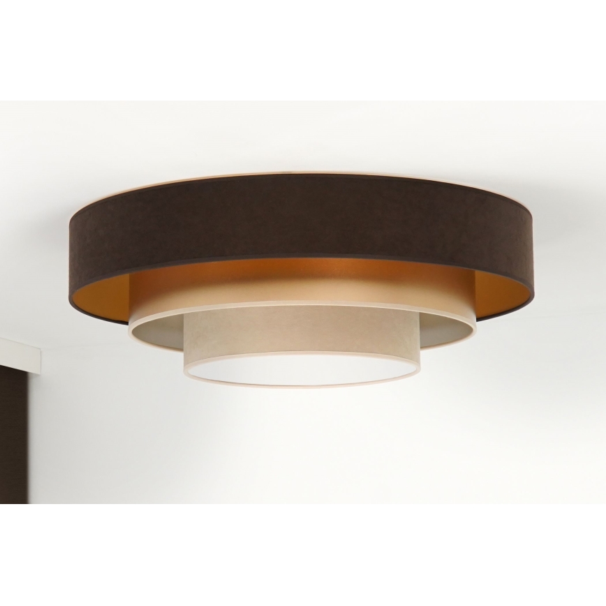 Duolla - LED Stropna svetilka LUNETA LED/26W/230V pr. 60 cm 4000K rjava/zlata/krem barva