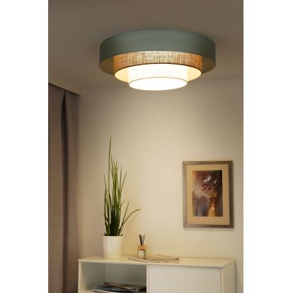 Duolla - LED Stropna svetilka LUNETA LED/26W/230V pr. 60 cm 4000K turkizna/bež/krem barva