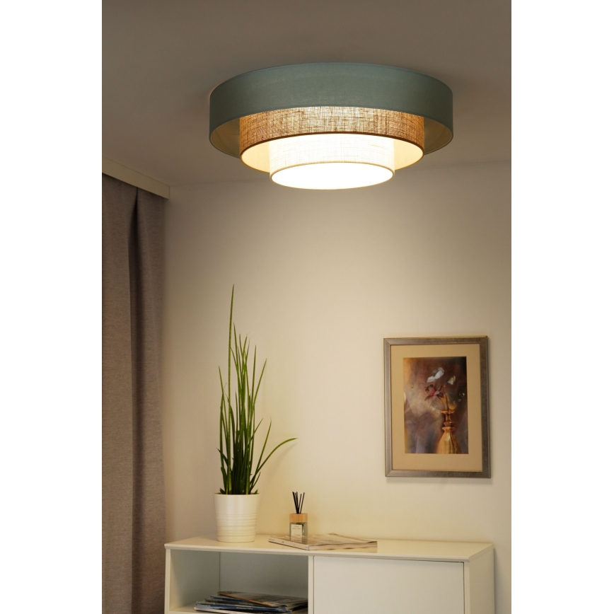 Duolla - LED Stropna svetilka LUNETA LED/26W/230V pr. 60 cm 4000K turkizna/bež/krem barva