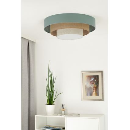 Duolla - LED Stropna svetilka LUNETA LED/26W/230V pr. 60 cm 4000K turkizna/bež/krem barva