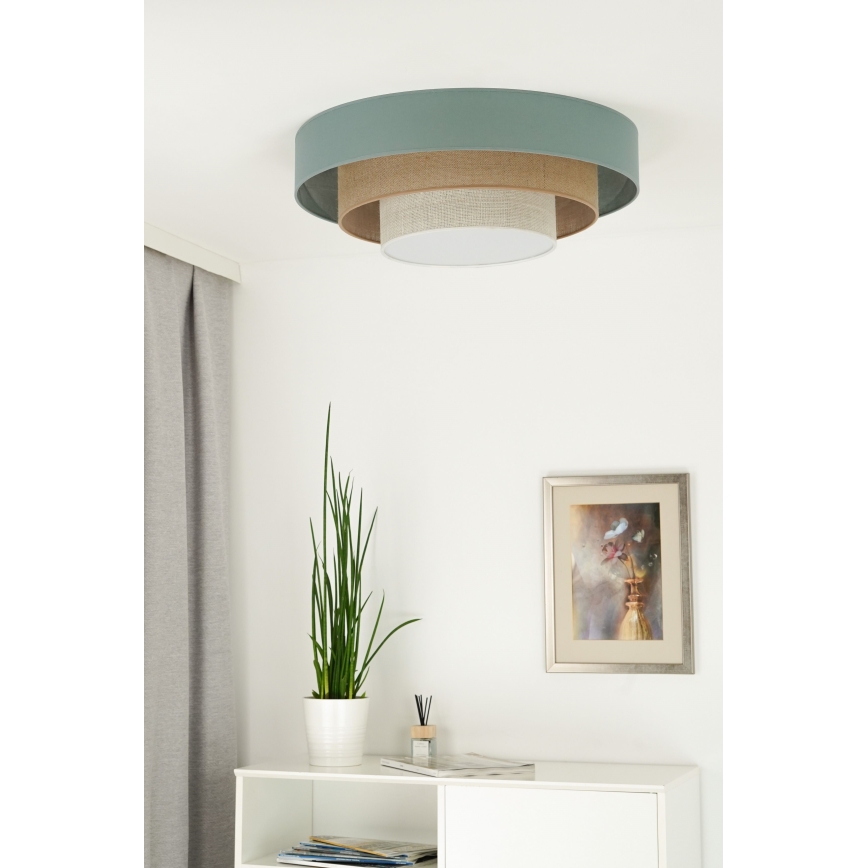 Duolla - LED Stropna svetilka LUNETA LED/26W/230V pr. 60 cm 4000K turkizna/bež/krem barva