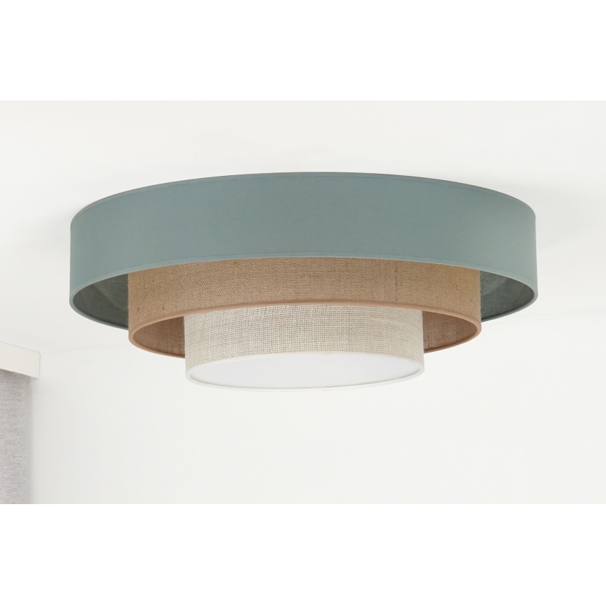 Duolla - LED Stropna svetilka LUNETA LED/26W/230V pr. 60 cm 4000K turkizna/bež/krem barva