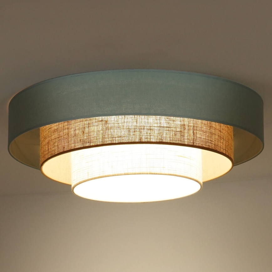 Duolla - LED Stropna svetilka LUNETA LED/26W/230V pr. 60 cm 4000K turkizna/bež/krem barva
